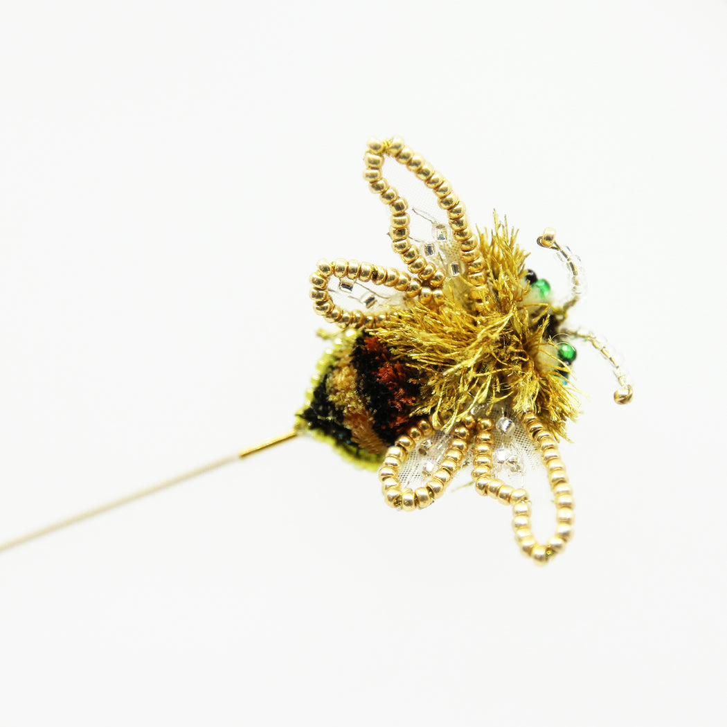 Hand Embroidery Bee Brooch